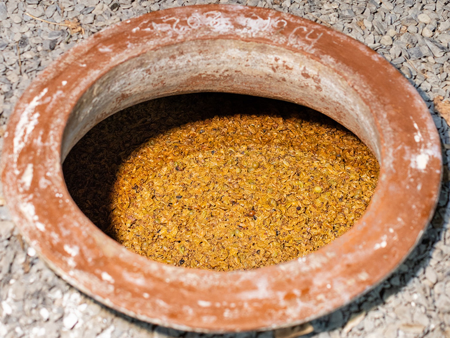 Close up view of a traditional wine making qvevri at Ikano Estate in Kakheti Georgia